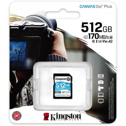 Card de memorie SD Kingston Canvas GO Plus, 512GB, Clasa 10, UHS-I, Adaptor inclus