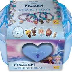 Cufăr Secret cu Lacăt pentru Mărgele și Bijuterii Lisciani Disney Frozen, Set Creativ cu Tematică Regatul de Gheață, Vârsta 3+ Ani