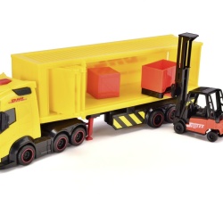 DICKIE SET CAMION DHL SI STIVUITOR CU SUNETE SI LUMINI 35CM - Img 2