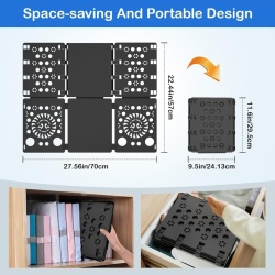Dispozitiv de Împăturit Haine BoxLegend V1-Plus pentru Adulți și Copii, 3 Pași Simpli, Design Pliabil și Compact, Material PP Durabil, Culoare Negru - Img 5