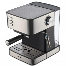 Espressor Heinner HEM-B2016BKS, 850W, 20 bar, rezervor apa detasabil 1.6l, filtru din inox, plita mentinere cafea calda, decoratii inox