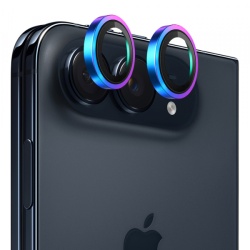 Folie de protectie Camera Spate Blueo Metal Frame pentru Apple iPhone Duo, Sticla Securizata, Multicolor