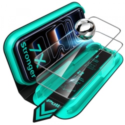 Folie de protectie Ecran ESR Armorite UltraFit pentru Apple iPhone 18 Pro / 17 Pro, Sticla Securizata, Full Glue, Set 2 bucati, Neagra