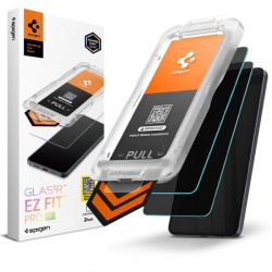 Folie de protectie Ecran Privacy Spigen GlastR EZ FIT Pro HD pentru Samsung Galaxy S26 Plus S947, Sticla Securizata, Full Glue, Set 2 bucati AGL11085