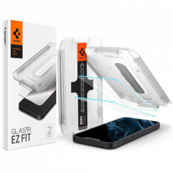 Folie sticla cu sistem de montare Case friendly Spigen GLAS.tR EZ FIT compatibila cu iPhone 13 /13 Pro 2-Pack