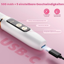 Freza Electrică Profesională Unghii Wireless 35.000 RPM, Set Manichiură/Pedichiură 12-în-1, 9 Trepte de Viteză, Ecran LCD, Acumulator Reîncărcabil, Alb - Img 6