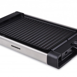 Gratar electric Heinner HEG-F1800, 1800 W, placa detasabila cu invelis anti-adeziv, placa 41 x 26 cm, Negru/Inox