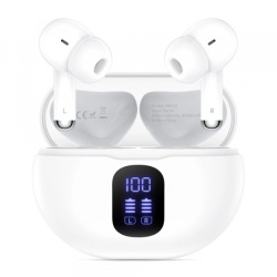 Handsfree Bluetooth Tech-Protect Ultraboost Pro G2, TWS, Alb