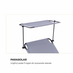 HR SEZLONG CU PARASOLAR 186X55X24 GRI - Img 4