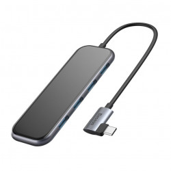 Hub multifunctional, Baseus Type-C la USB3.0*4+PD pentru telefoane mobile/computer si MacBook Dark Grey (CAHUB-EZ0G)