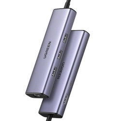 HUB Ugreen CM512 15598 6in1 USB-C - 3x USB-A 3.0 / HDMI / RJ45 / USB-C PD - gri - Img 8