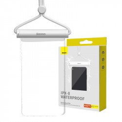 Husa impermeabila pentru telefon Baseus AquaGlide cu blocare cilindrica (alba)