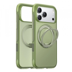 Husa MagSafe pentru Apple iPhone 17 Pro Max, Torras, Ostand O3 Air, Verde Satinata