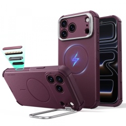 Husa MagSafe pentru Apple iPhone 18 Pro / 17 Pro, ESR, Cyber Armor Kickstand, Visinie Inchis Satinata