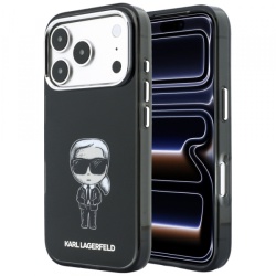 Husa MagSafe pentru Apple iPhone 18 Pro Max / 17 Pro Max, Karl Lagerfeld, HC IML Ikonik Sketch Print, Neagra