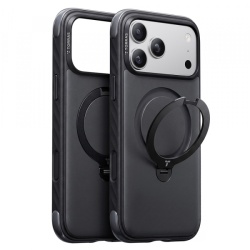 Husa MagSafe pentru Apple iPhone 18 Pro Max / 17 Pro Max, Torras, Ostand Q3 Rugged, Neagra