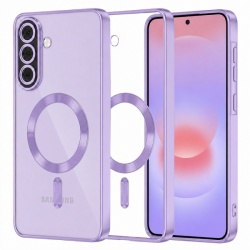 Husa MagSafe pentru Samsung Galaxy A37 5G, Techsuit, Luxury Crystal, Mov Deschis