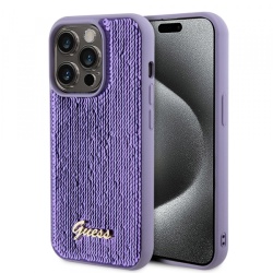 Husa pentru Apple iPhone 15 Pro Max, Guess, Sequin Script Metal, Mov