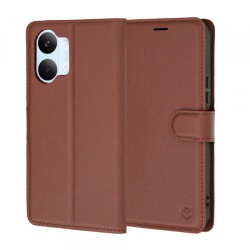 Husa pentru Xiaomi Poco X8 Pro Max, Techsuit, Leather Folio, Maro