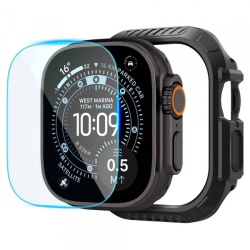 Husa Spigen Lock Fit with Screen Protector pentru Apple Watch Ultra Series, Neagra ACS12054