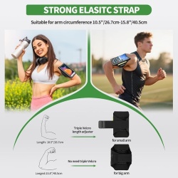 Husă sport pentru braț pentru telefoane de până la 6.9 inch, compatibilă touchscreen, cu buzunar pentru căști, chei și carduri, banderolă alergare și fitness - Img 2