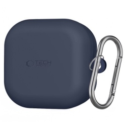 Husa Tech-Protect Silicone Hook pentru Samsung Galaxy Buds4 / Buds4 Pro, Bleumarin
