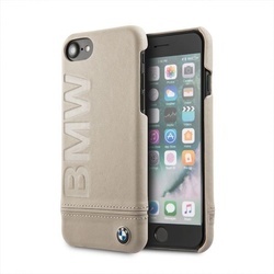 HUSA TELEFON DIN PIELE NATURALA , TIP BUMPER , BMW PENTRU APPLE IPHONE 7/8, bej