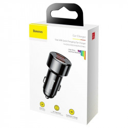 Incarcator auto 2x USB QC 3.0 45W Baseus Magic , negru - Img 6