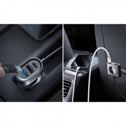 Incarcator auto Joyroom 2xPD + 2xQC3.0 75W 1,5m negru (JR-CL05) - Img 2