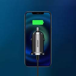 Incarcator auto Joyroom mini dual port USB Type C / USB 45 W 5 A Power Delivery Quick Charge 3.0 AFC SCP blue (C-A35) - Img 5