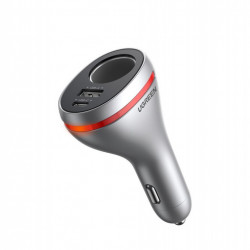 Incarcator auto UGREEN CD204 cu port de brichetă, USB, USB-C, 84W (gri)