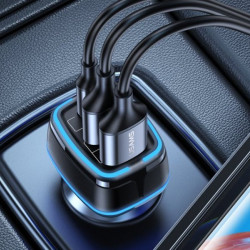 Incarcator auto USAMS CC126 C24 3 Porturi USB 80W negru - Img 4