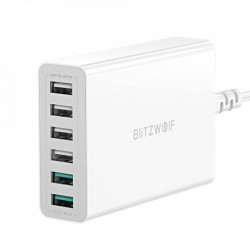 Incarcator Blitzwolf BW-S15 6x USB, QC 3.0, 60 W (alb)