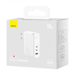 Incarcator de perete Baseus GaN5 Pro 2xUSB-C + USB, 140W (alb) - Img 3