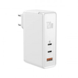 Incarcator priza Baseus GaN C+C+U, 120W, EU (alb)