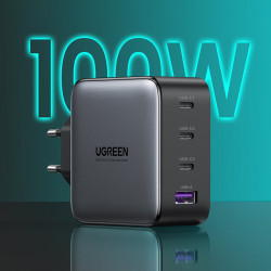 Incarcator priza Ugreen GaN fast charger 3x USB Typ C / USB Power Delivery 3.0 QuickCharge 4+ FCP SCP AFC 100W EU black (CD226 40747) - Img 6