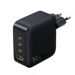 Incarcator Retea Baseus EnerFill FH11, 140W, 5A, 1 x USB-A - 3 x USB-C, Negru E0121J00