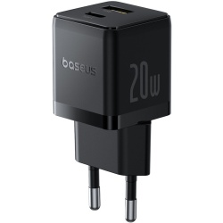 INCARCATOR retea Baseus Palm, Quick Charge 20W, 1 x USB Type-C, 1 x USB, negru "P10111608113-00" (timbru verde 0.18 lei) - 6932172672737 - Img 2