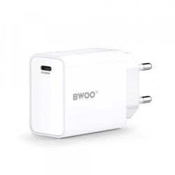 Incarcator Retea BWOO CDA226, 20W, 3A, 1 x USB-C, Alb, Resigilat