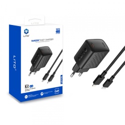 Incarcator Retea Cu Cablu Lightning Lito LC13L, 20W, 3A, 1 x USB-C, Negru