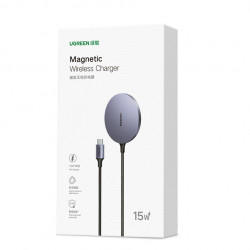 Incarcator wireless Ugreen Qi 15W compatibil cu MagSafe pentru iPhone gri (30233) - Img 4