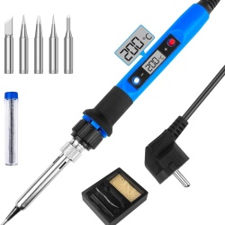 Kit Ciocan de Lipit / Pistol de Lemn / Solder 80W Typec Home cu Afișaj LCD, Temperatură Reglabilă 180-480°C, Funcție Sleep și Set Complet 6 Vârfuri