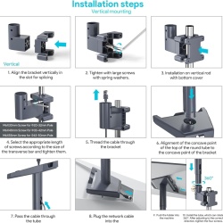 Kit Suport de Montare pentru Antenă Starlink Gen 3 / V3 cu Adaptor de Țeavă Rotativ 360°, Rezistent la Intemperii și Vânt Puternic (până la 90 kg / 200 lbs), din Aliaj de Aluminiu Turnat, pentru Acoperiș, Autorulotă (RV), Balustradă și Stâlp (Ø 20–50 mm) - Img 3