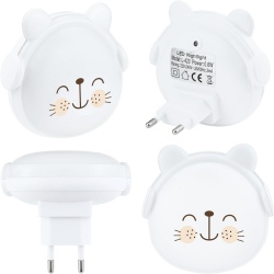 Lampă de Veghe LED pentru Priză cu Senzor Crepuscular – Model Pisică, Lumină de Companie pentru Camera Copilului și Dormitor [Clasa Energetică F] - Img 3