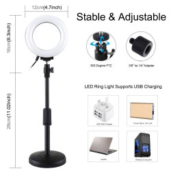 Lampa LED inel Puluz cu baza reglabila PU391 - Img 4