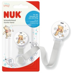 Lant pentru suzeta NUK, KUBUS PUCHATEK, alb, material rezistent