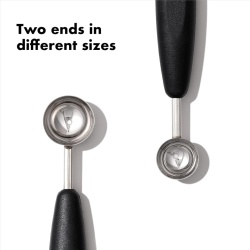 Lingură Dublă pentru Bile de Fructe și Pepene OXO Good Grips Melon Baller, Oțel Inoxidabil, Mâner Ergonomic Antiderapant - Img 6