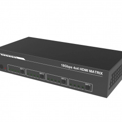 Matrix Switcher HDMI 2.0 4x4 cu Audio Extract, RS232/TCP IP, cu telecomanda - Img 2