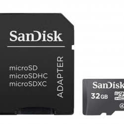 Memory Card microSDHC SanDisk 32GB, Class 4 + Adaptor SD
