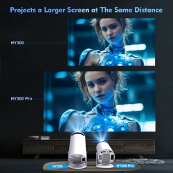 Mini proiector 4K HY300 Pro Android 11 Dual Wifi6 260ANSI Allwinner H713 BT5.0 1080P 1280*720P Home Cinema Proiector exterior - Img 3